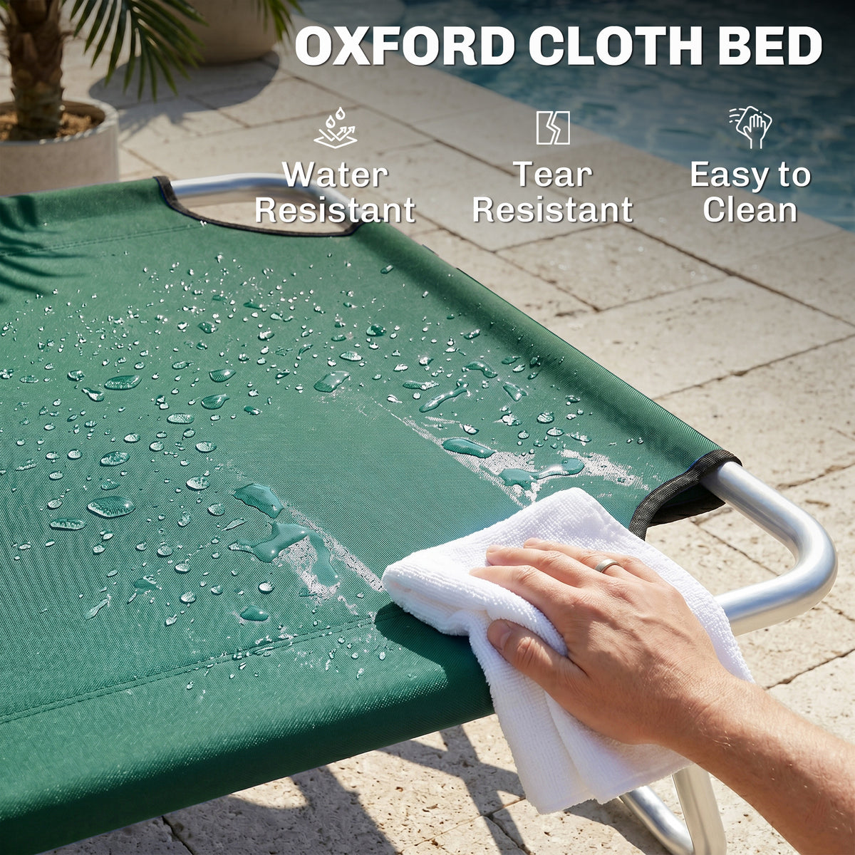 Folding Sun Lounger with Face Hole 5-Position