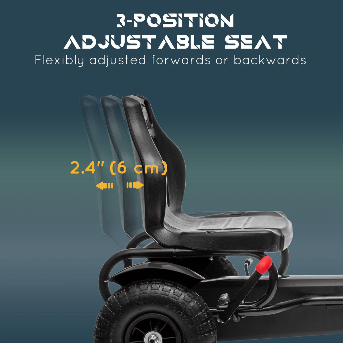 Pedal go kart for kids with handbrake