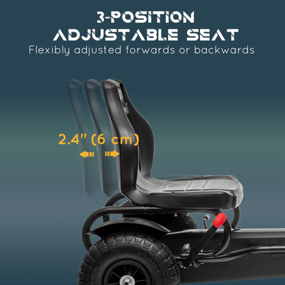 Pedal go kart for kids with handbrake