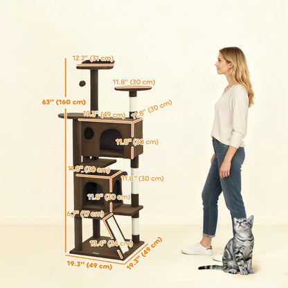 Árbol para gatos de varios niveles de 160 cm