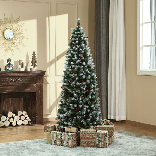 Flocked pencil artificial Christmas tree