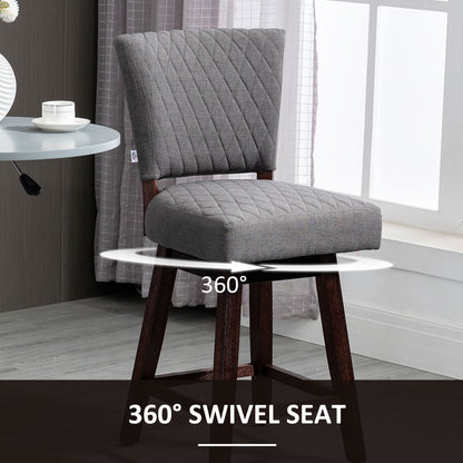 Swivel bar stools set of 2 with wood legs