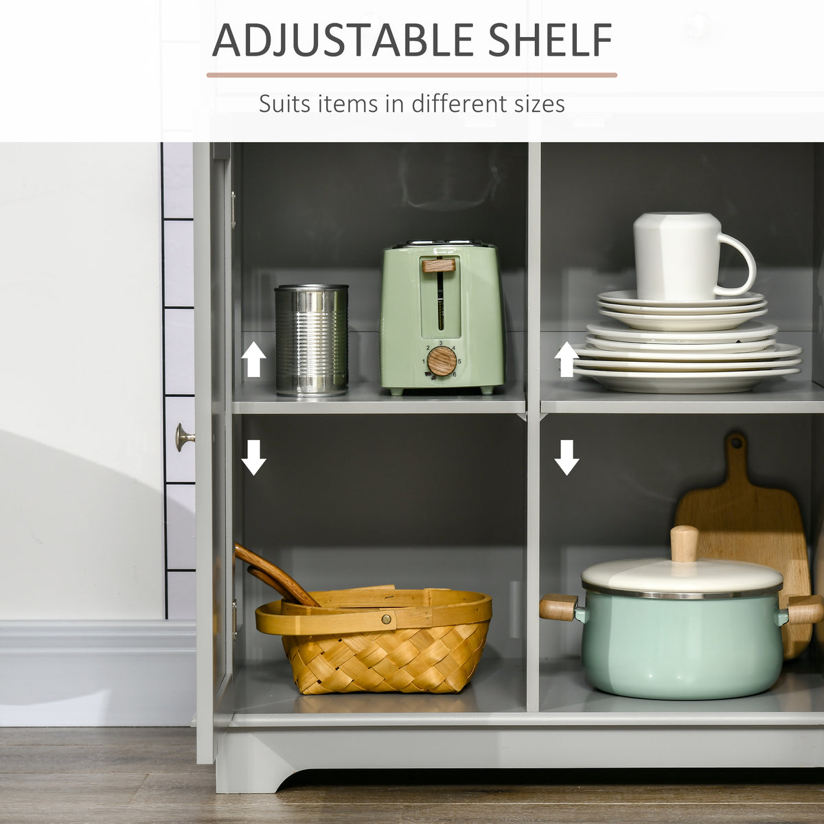 Modern Sideboard with Storage Drawers and Adjustable Shelves