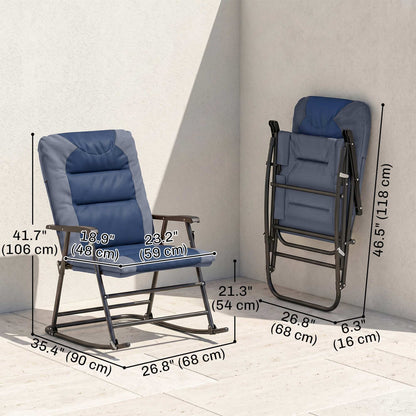 Set of 2 Padded Rocking Chairs with Armrests