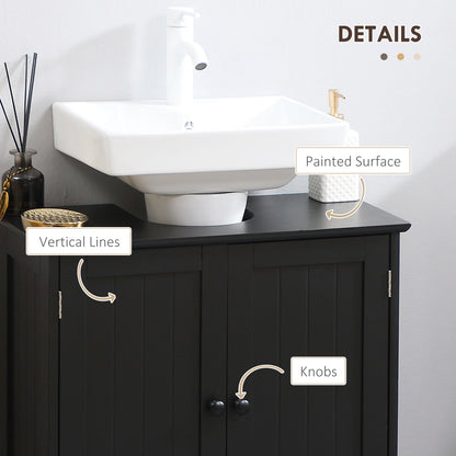 Mueble de lavabo bajo fregadero con 2 puertas y estante