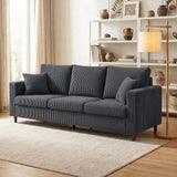 3-Seater Sofa Wide Deep Seat Corduroy with Spring Cushion
