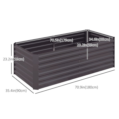 Raised Garden Bed Galvanized Steel with Reinforced Rods 180cm