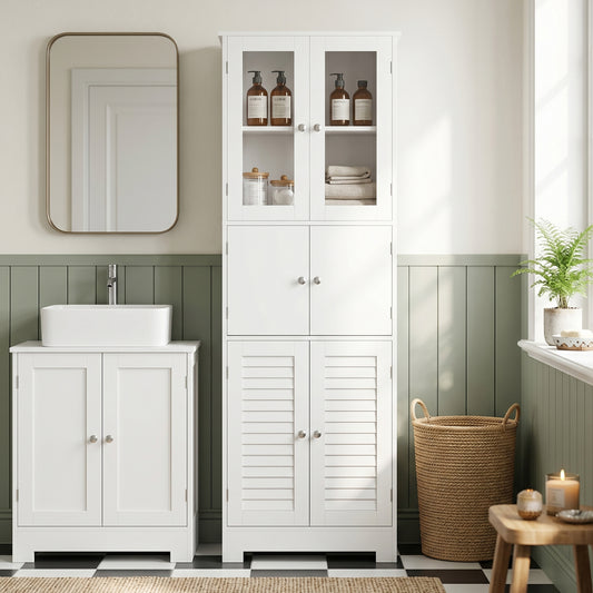 Freestanding engineered wood bathroom cabinet