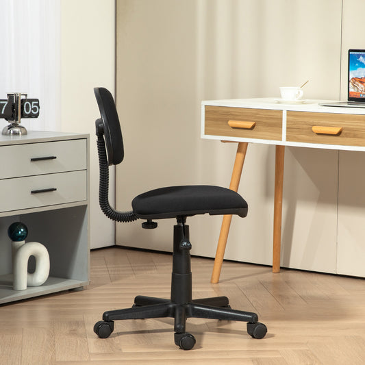 Armless Low Back Swivel Task Chair Adjustable Height