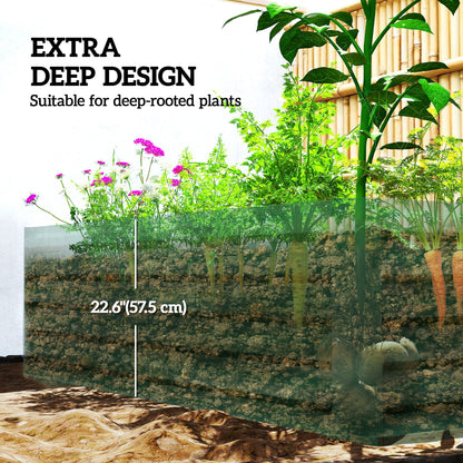Raised Garden Bed Galvanized Metal 6' × 3'