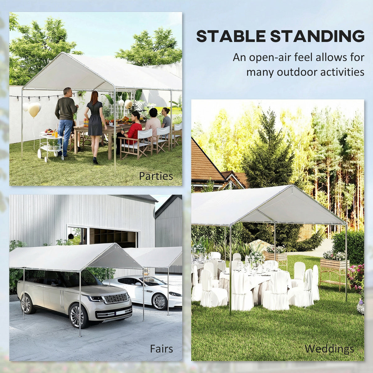 Car Shelter 10' Galvanized Steel