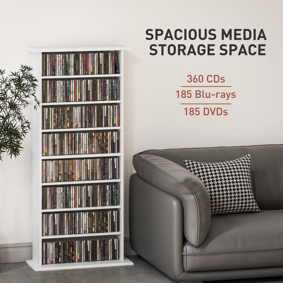 8-Tier Slim CD and DVD Storage Shelf