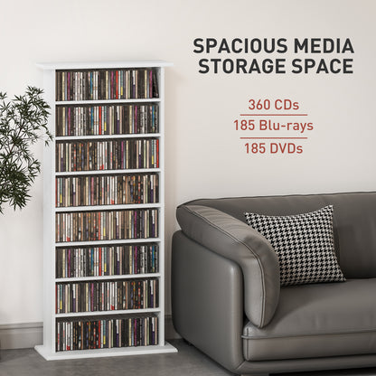 8-Tier Slim CD and DVD Storage Shelf