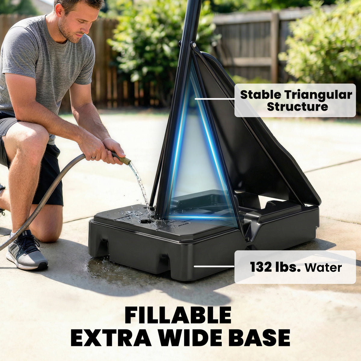 Adjustable Basketball Hoop 8–10 ft with 47" Backboard