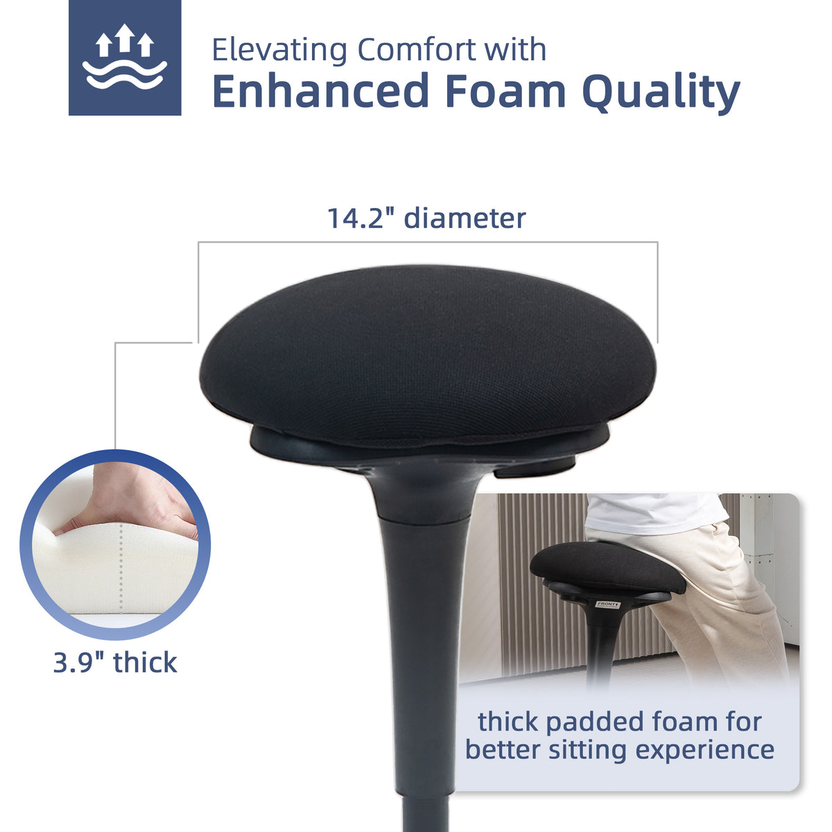 Ergonomic Active Swivel Standing Desk Stool