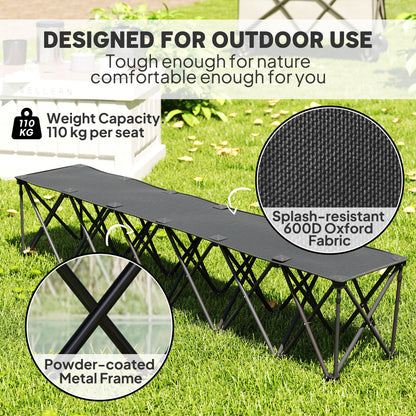 Portable Folding 6-Seat Bench for Camping and Sports