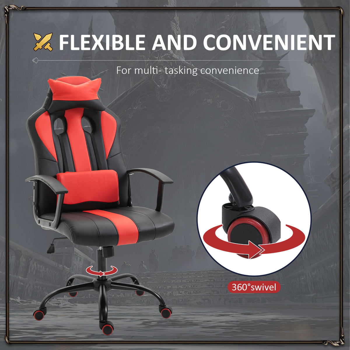 High Back Office Chair Racing Style — Black