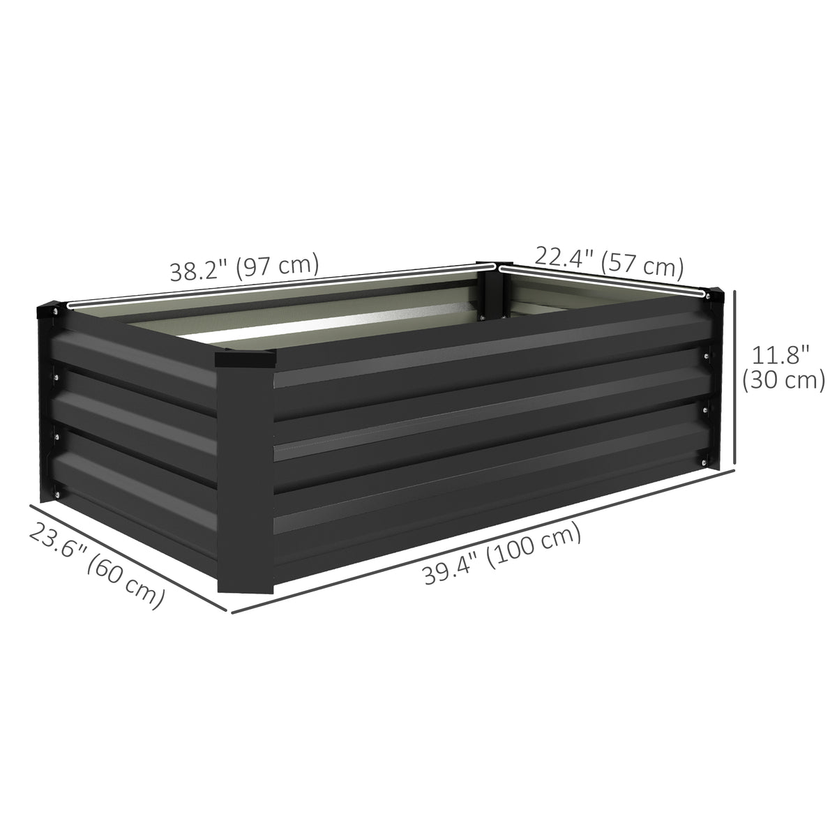 Galvanized Raised Garden Beds Set of 2 Outdoor