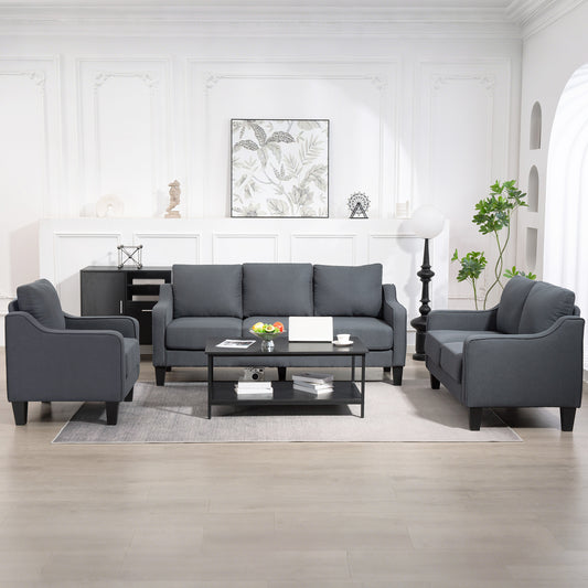 Modern linen accent armchair