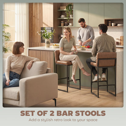 Retro Padded Bar Stools Set of 2