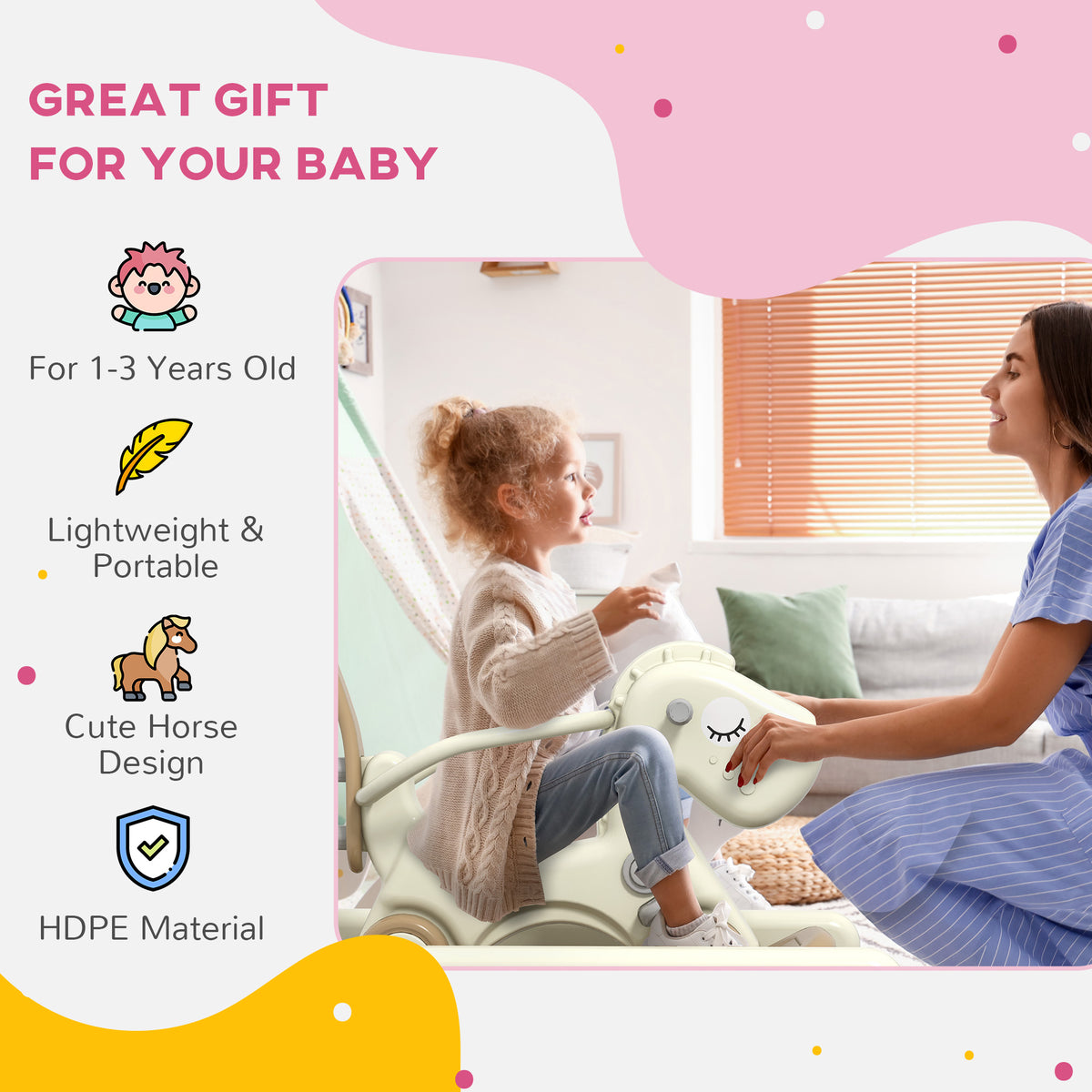 5 in 1 Rocking Horse for Toddlers