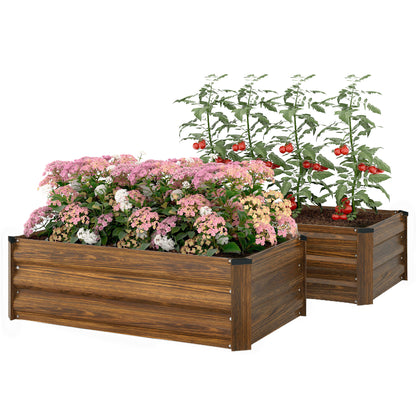 Galvanized Raised Garden Beds Set of 2 Outdoor
