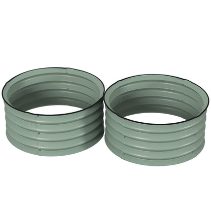 Set of 2 Raised Garden Beds Galvanised Steel Safety