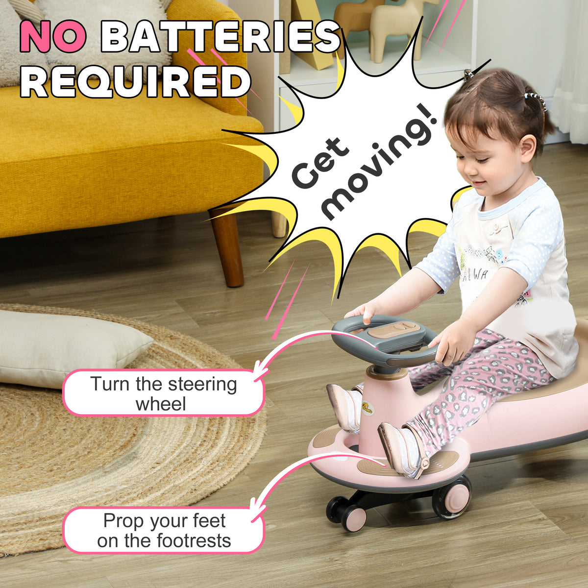 Kids Wiggle Car with Lights and Music