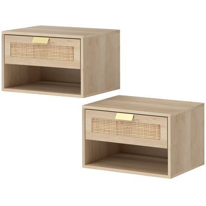 Floating bedside table wall-mounted nightstand — Set of 2