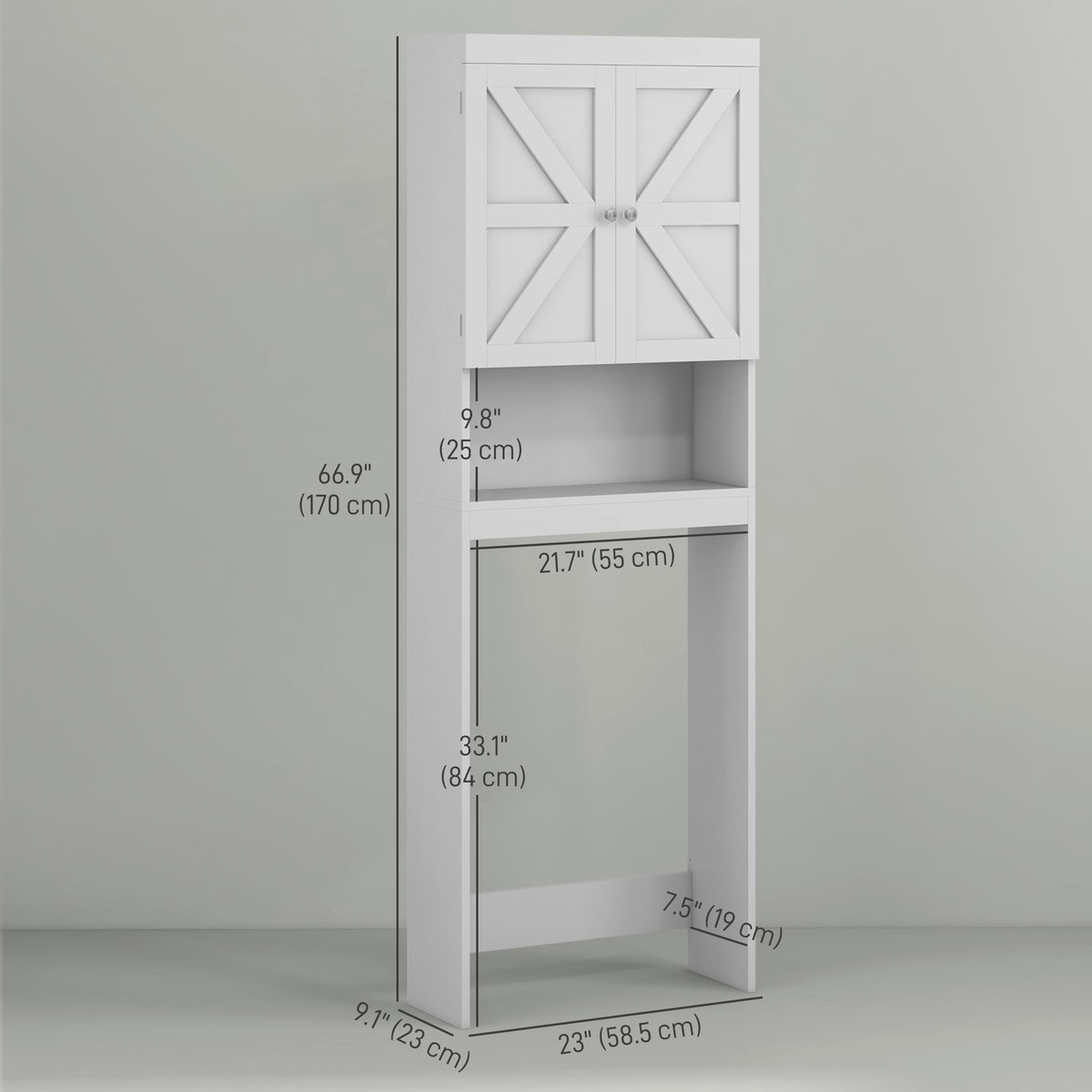 Mueble de almacenamiento para baño sobre el inodoro