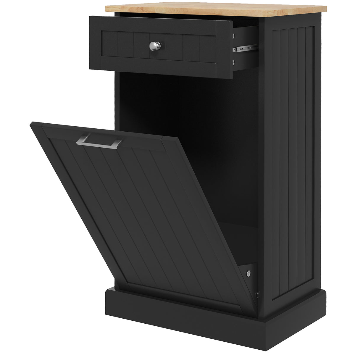 Tilt-Out Trash Cabinet with Drawer