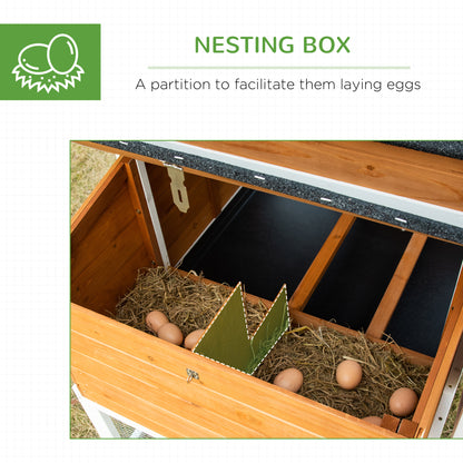 Large Chicken Coop with Nesting Box and Covered Run