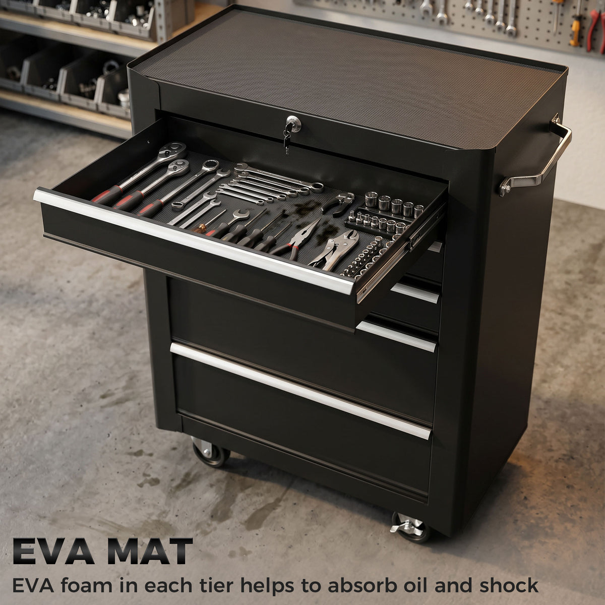 5-Drawer Rolling Lockable Steel Tool Chest