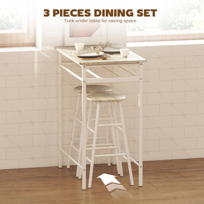 Conjunto de mostrador de 3 piezas con mesa y taburetes