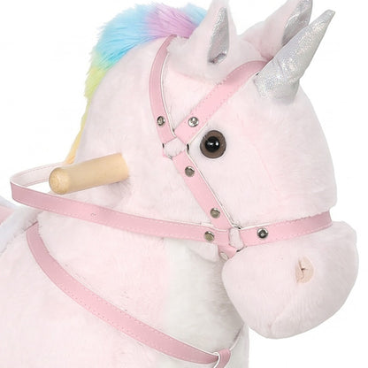 Unicorn ride-on toy with wheels and sounds