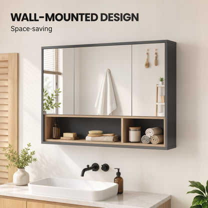 Wall mounted bathroom medicine cabinet with mirror