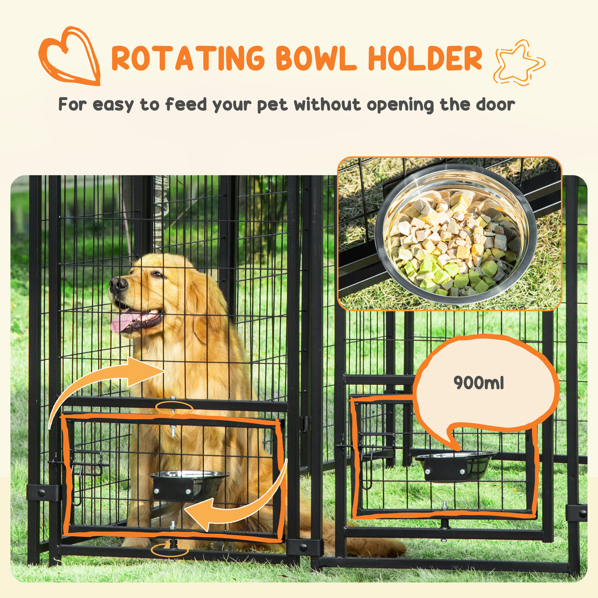Outdoor dog kennel lockable welded steel playpen