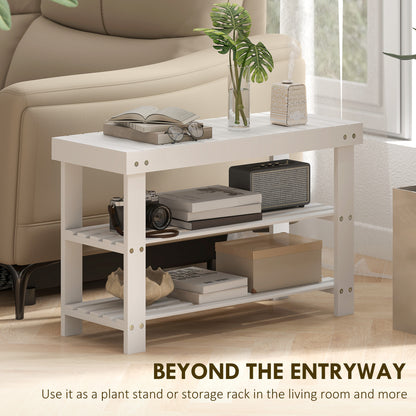 Bamboo shoe storage bench