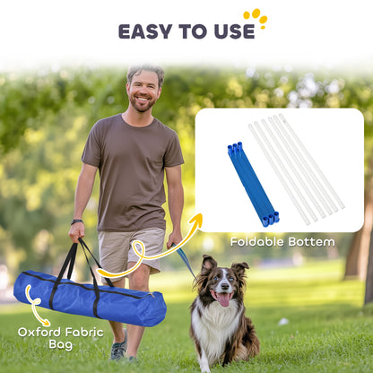 Conjunto de obstáculos de agilidad para perros con estacas