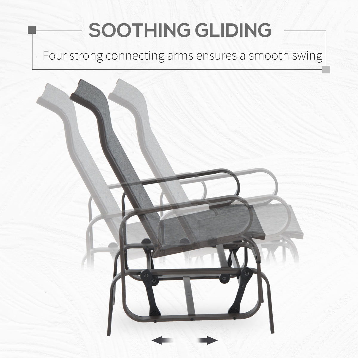 Patio Glider Chair with Breathable Mesh Fabric