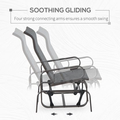 Patio Glider Chair with Breathable Mesh Fabric