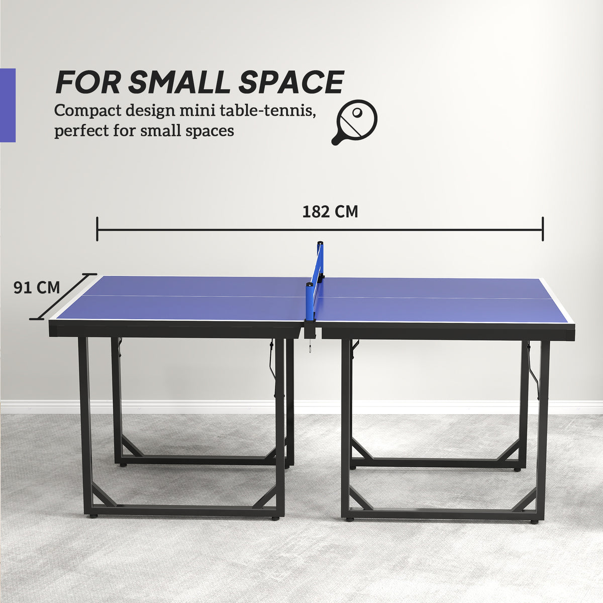 Compact Folding Ping-Pong Table Multi-Use 6x3ft