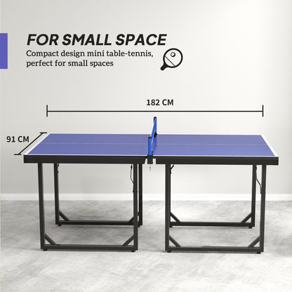 Compact Folding Ping-Pong Table Multi-Use 6x3ft