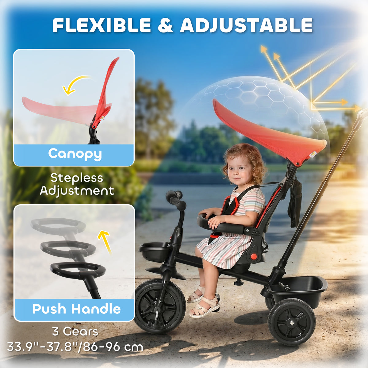 5-in-1 Growing Tricycle with Parent Handle