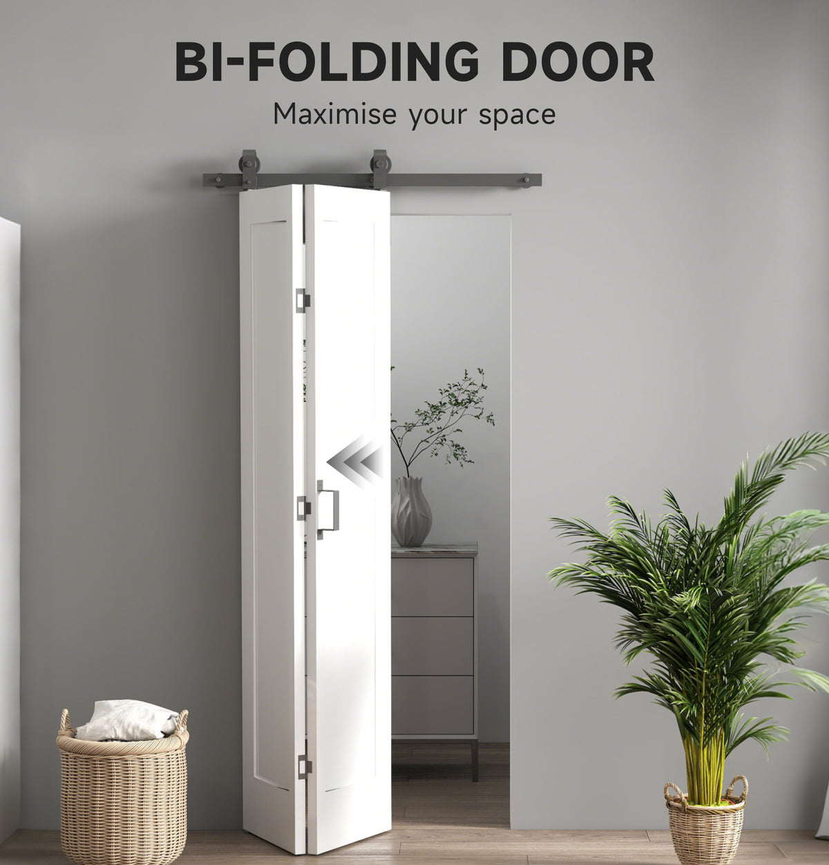 Puerta corredera plegable 35 pulg. x 83 pulg.