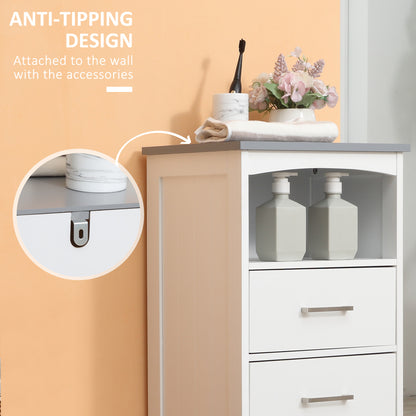 Narrow Bathroom Floor Cabinet with 3 Drawers