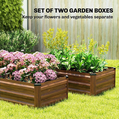 Galvanized Raised Garden Beds Set of 2 Outdoor