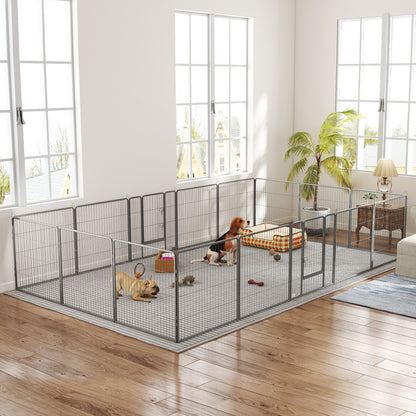 Heavy-duty modular steel dog playpen