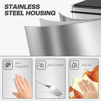 Automatic Touchless Garbage Can 40 L Stainless Steel