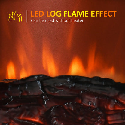 3D Infrared Electric Fireplace Stove — Black